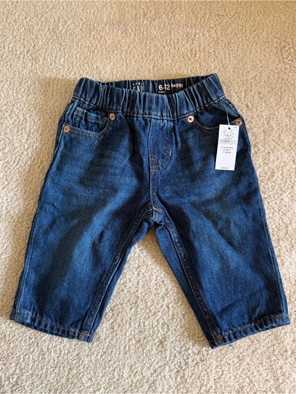 GAP Indigo Elastic-Waist Denim Jogger Pants